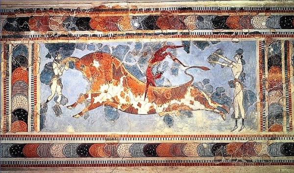 크레타 크노소스 궁에서 발굴된 프레스코(벽화를 그릴 때 쓰는 화법) 화